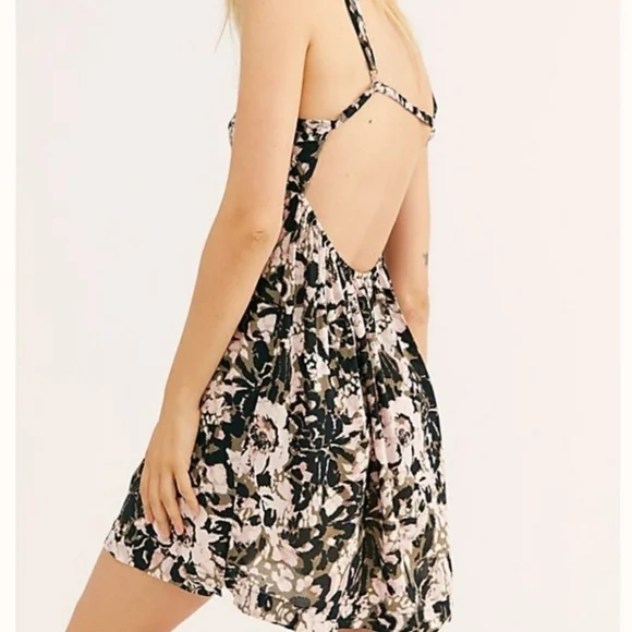 Intimately People Floral Dress Green and Pink Size Small - Picture 2 of 7